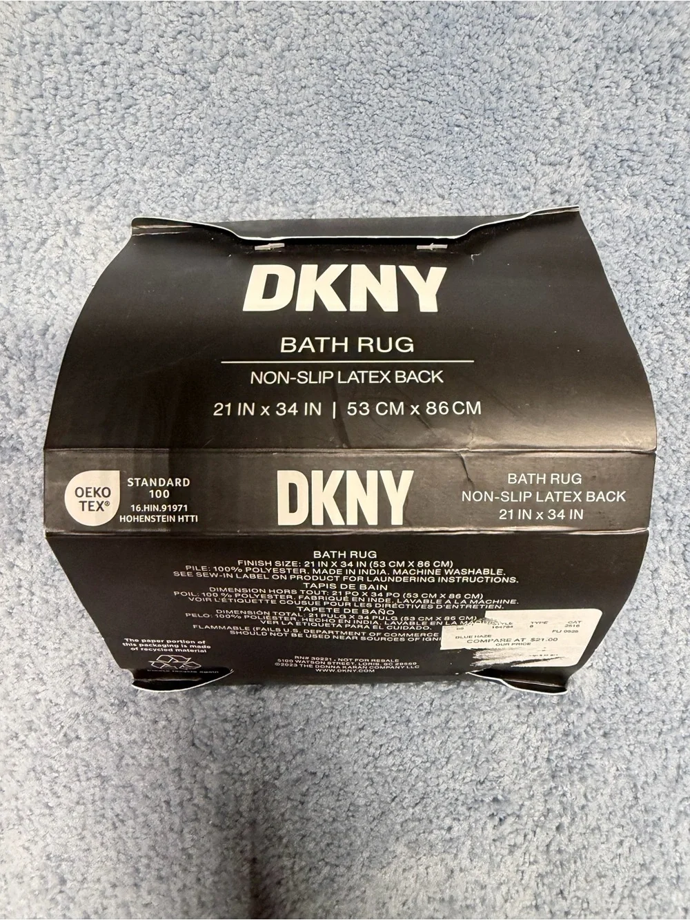 DKNY Plush Bath Rug Set in Dusty Blue